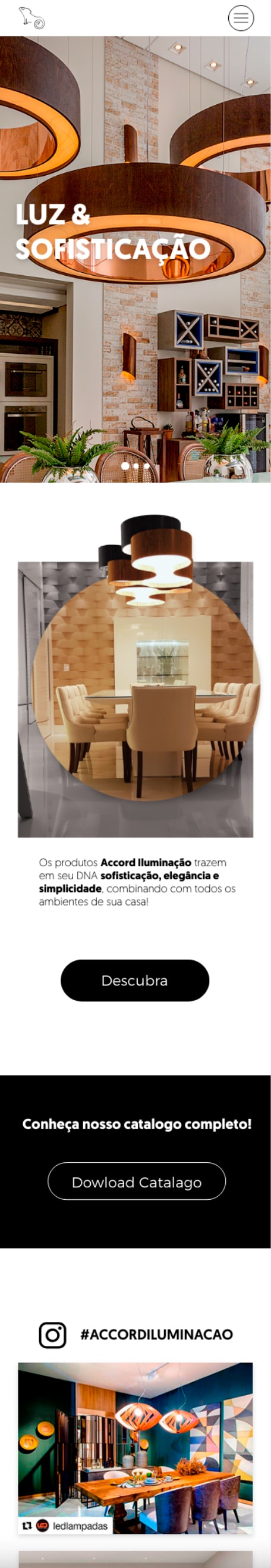 Página incial do novo site