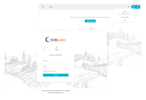 CHBAGRO login screens after the redesign