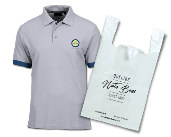 Aplicações Nato Bom - Novo modelo de camiseta e sacola customizada