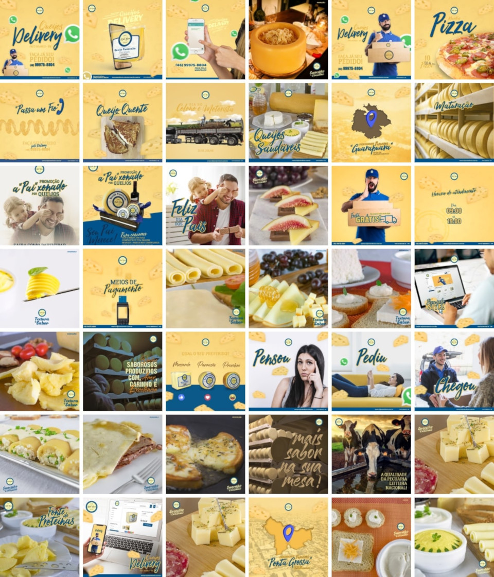 Marketing Digital, amostra de 42 imagens desenvolvidas para mídias sociais.