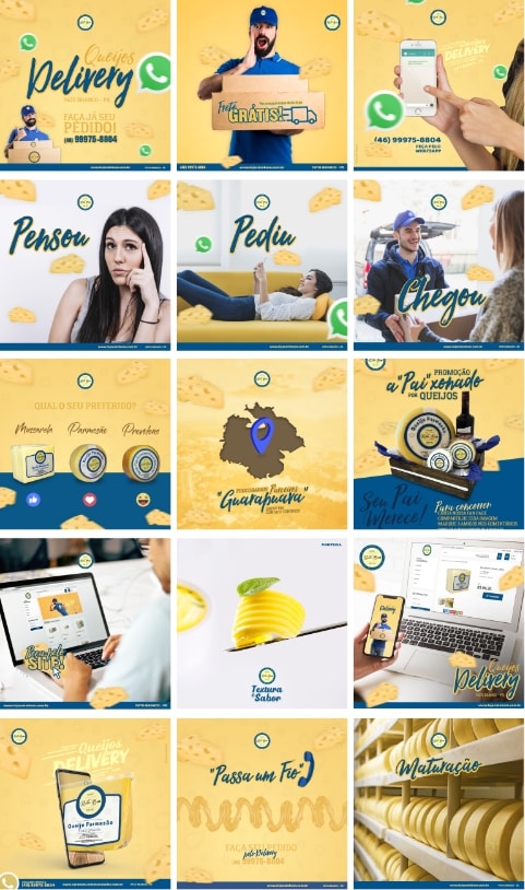 Marketing Digital, amostra de 42 imagens desenvolvidas para mídias sociais.